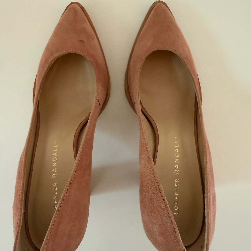 Loeffler Randall Suede Pointed-Toe Flats in Rose Taupe